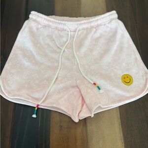 Aqua Pink Smiley Women's Athletic Shorts Size XS